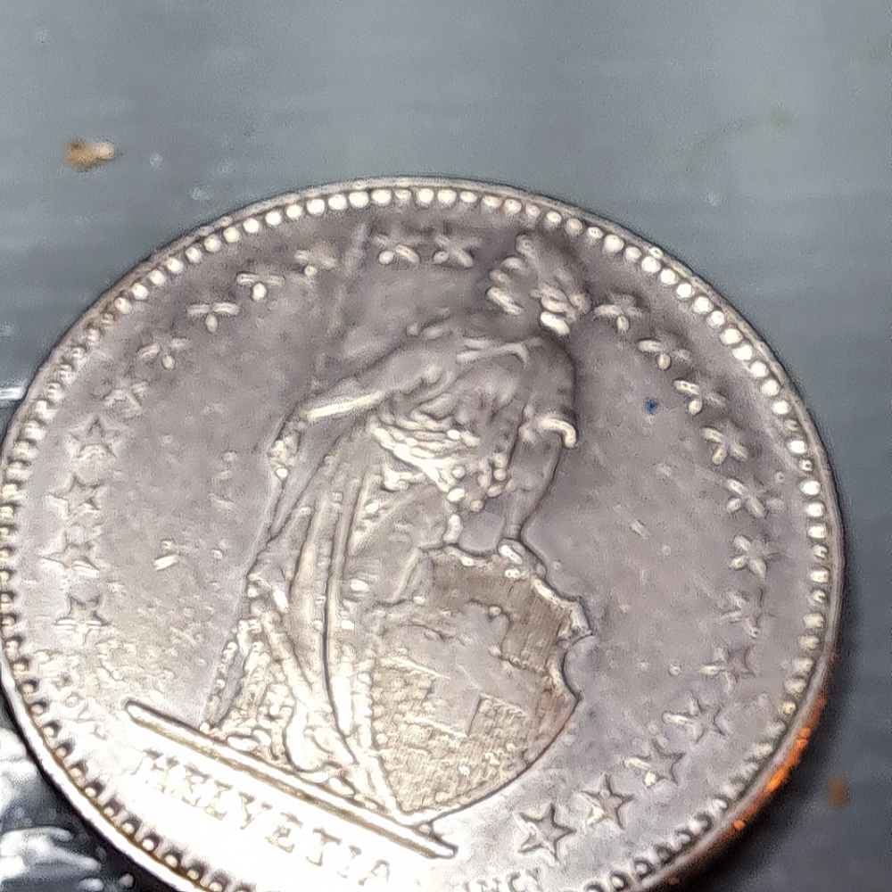 Silver tone 2 FR swiss Coin